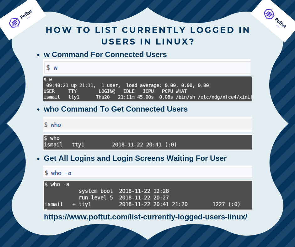    How To List Currently Logged In Users In Linux? Infografic