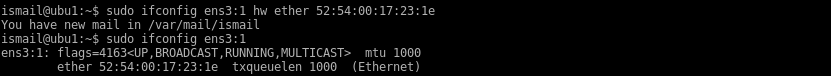 Change MAC Address of Network Interface