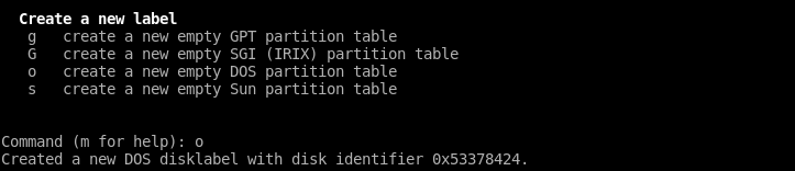 Format Disk Dos Partition Table