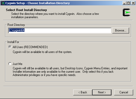 Choose Installation Directory