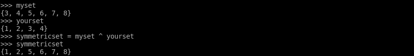 Symmetric Difference Of Two Sets