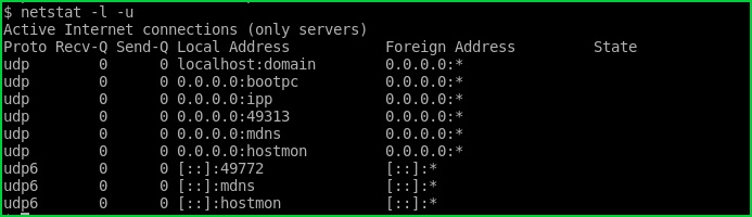 List Listening UDP Ports