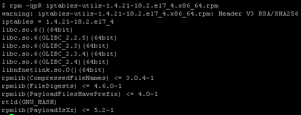 List RPM Package Dependencies