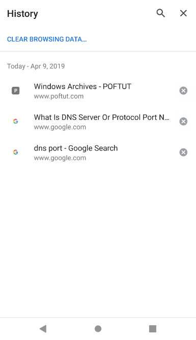 View Android Google Chrome History
