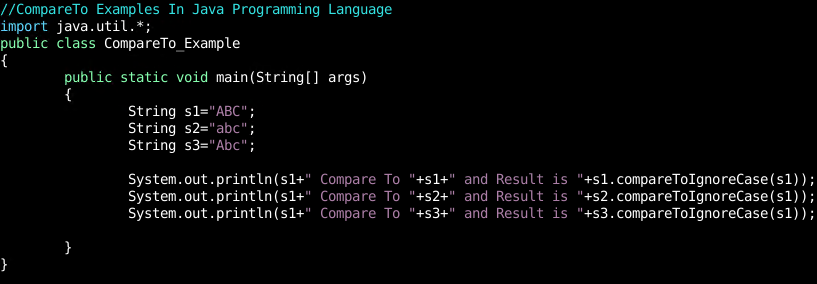 compareToIgnoreCase() Function