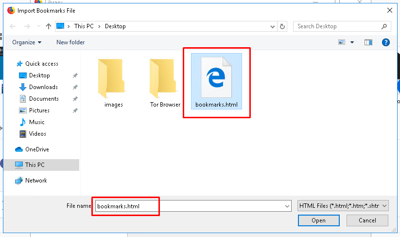 Import Bookmarks From HTML File