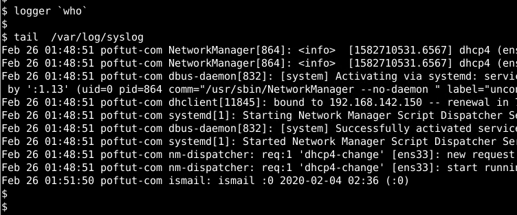 Redirect Command Output As Log